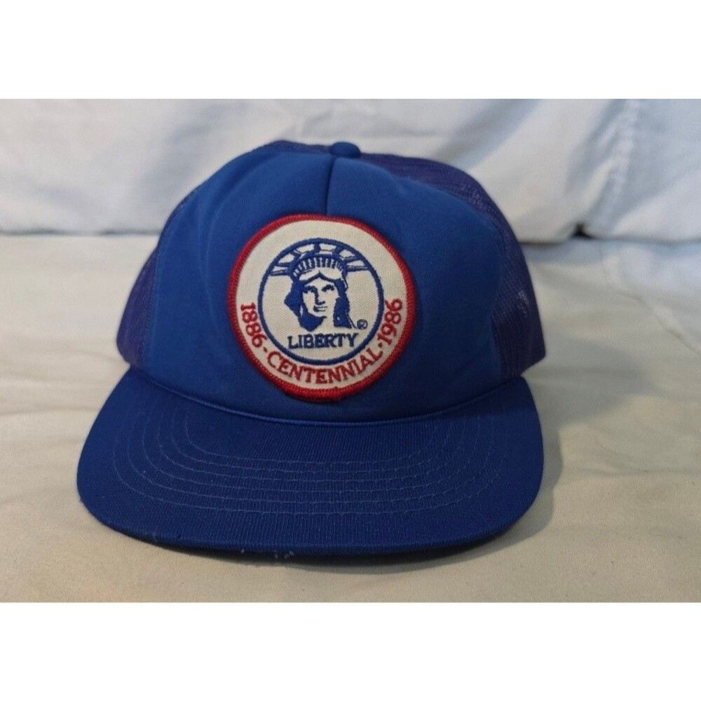 Men's One Size Regular Cap 1886-1986 Liberty Centennial Trucker Blue